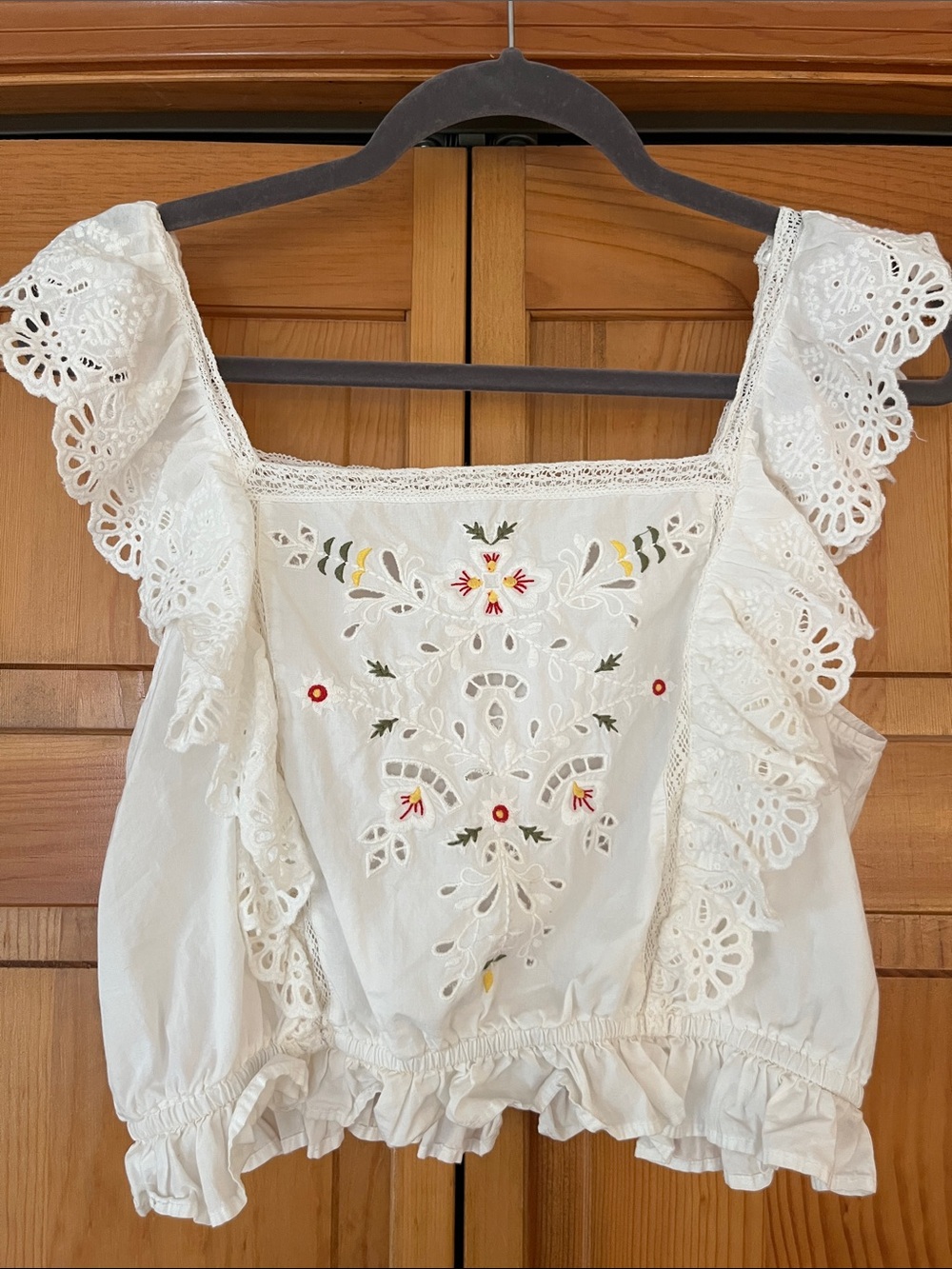 Zara Cream Lace-Trim Tank